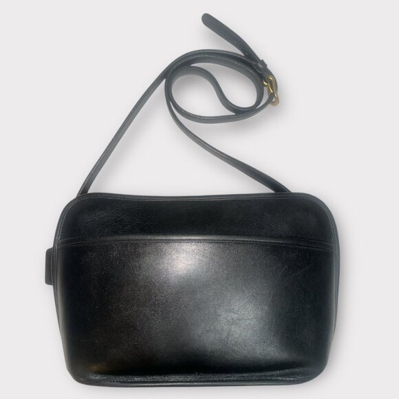 VTG Coach Oliver Bag 9902 Black Leather Brass Crossbody Purse 90s USA + Tag - Picture 5 of 10